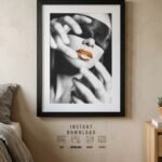 surrealist lips wall art print | mysterious art