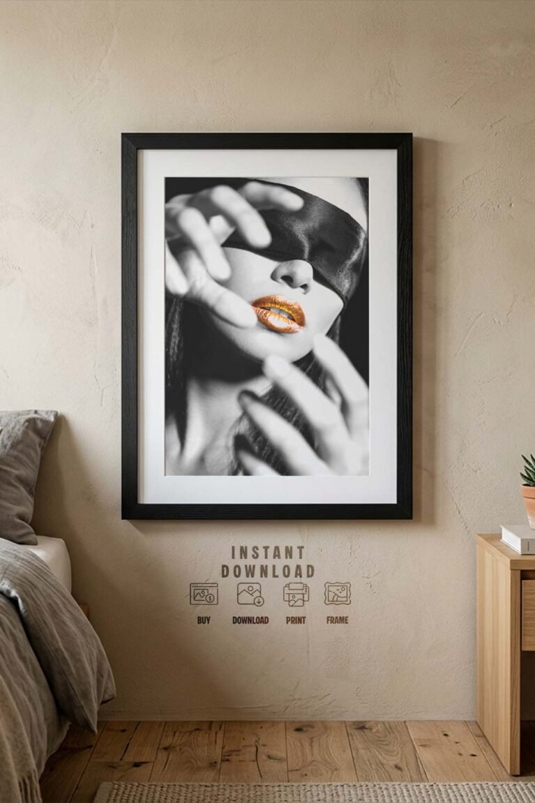 surrealist lips wall art print | mysterious art