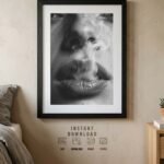 black and white smoke art | dramatic monochrome portrait