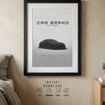 custom minimalist car side poster white (copy)