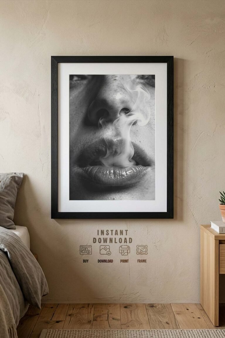 black and white smoke art | dramatic monochrome portrait