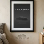 custom minimalist front car detail poster