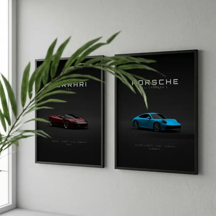 custom minimalist front car detail poster
