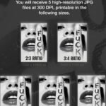 provocative woman face wall art | bold b&w photography print