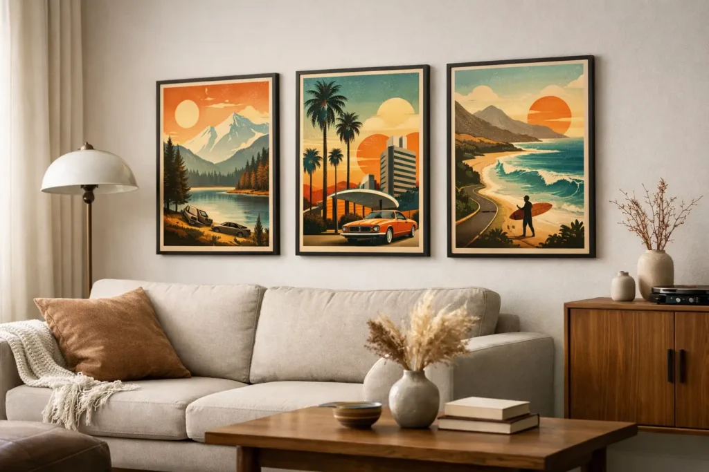 Retro Poster Prints for Living Room Style
