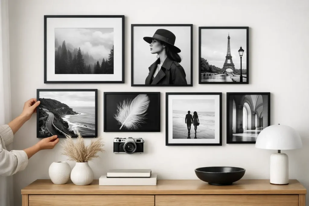 How to Style Black and White Gallery Wall Prints